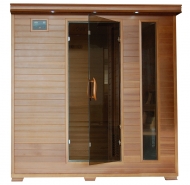 Great Bear - Cedar 6 Person Infrared Sauna With 10 Carbon Heaters - Corner Unit