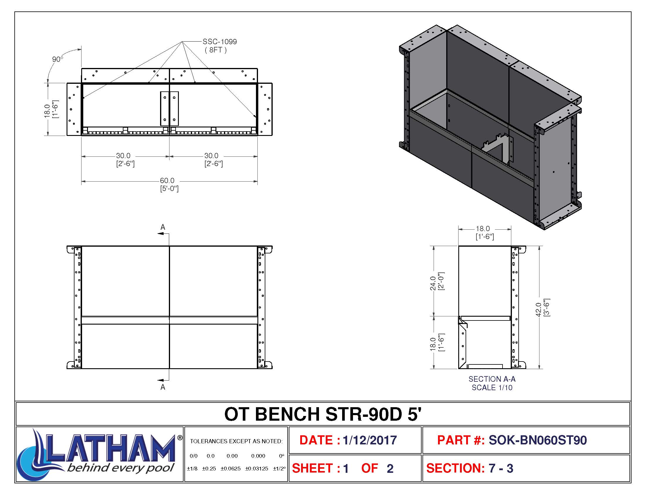 5' Straight Bench