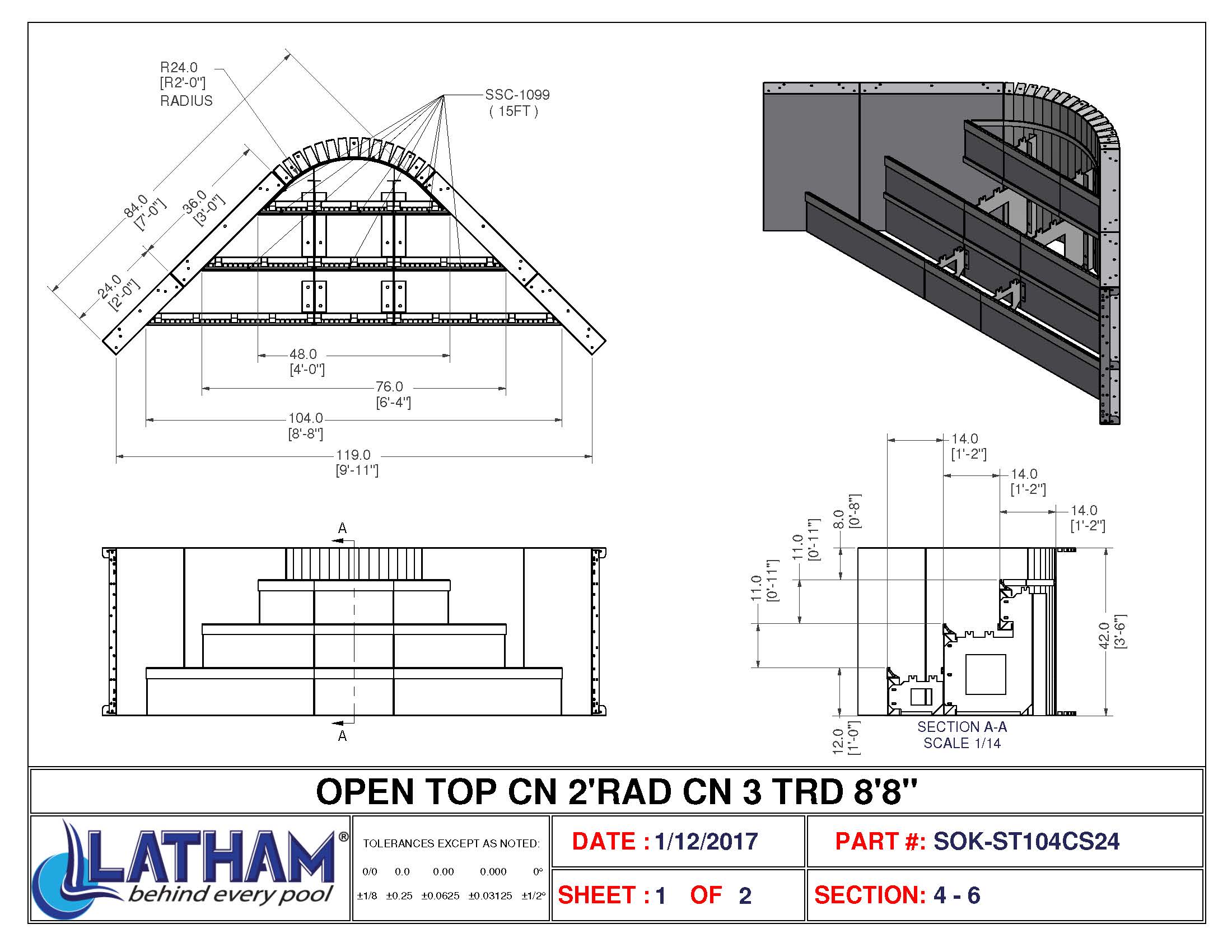 2' Radius Corner Step (7'x7')