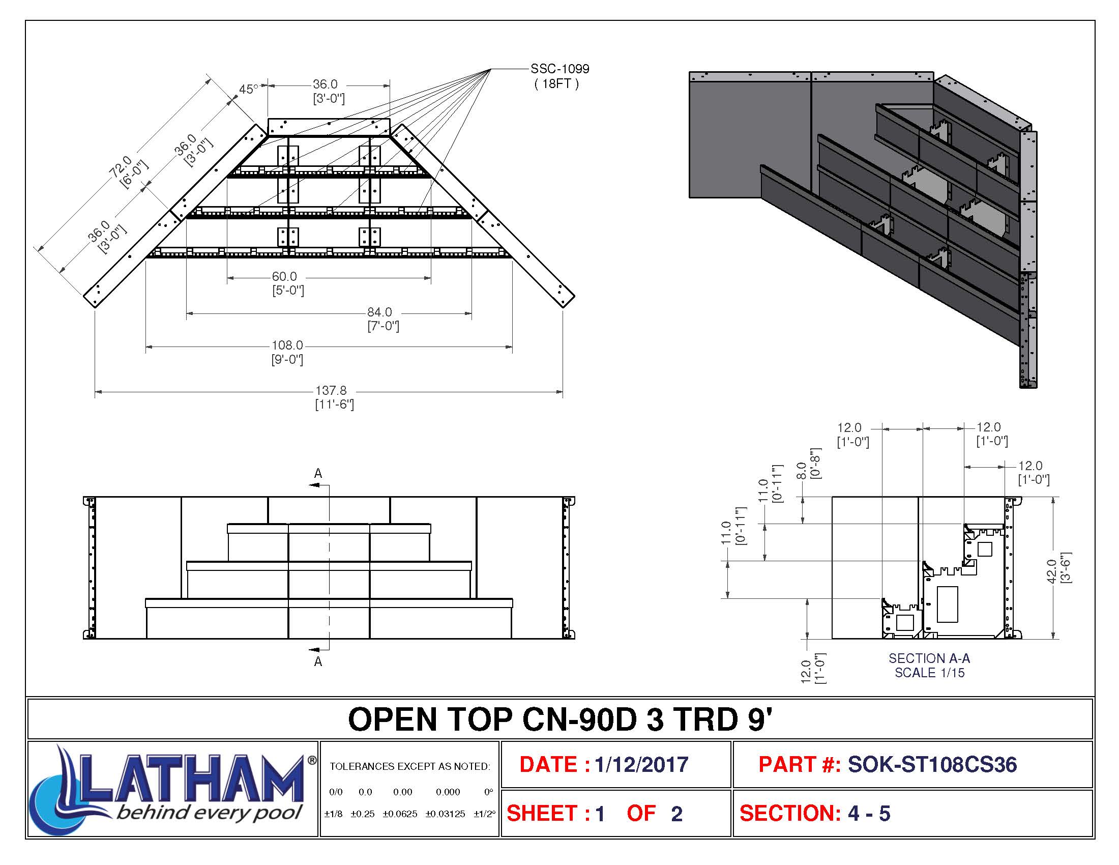 3' Diagonal Corner Step