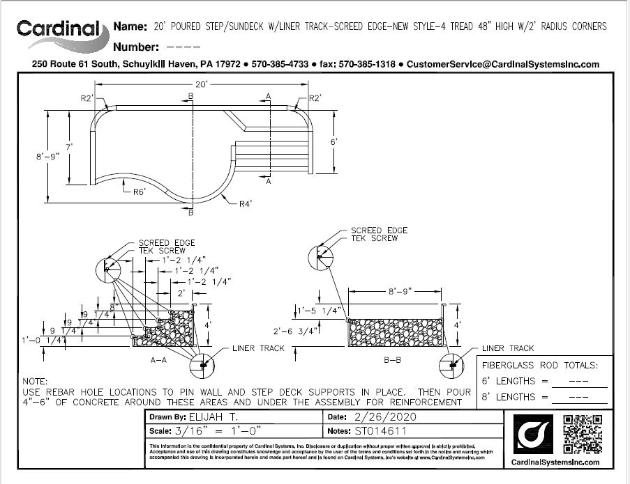 20' Wide Steel 48" Wall 8'-9" Sundeck with Left step