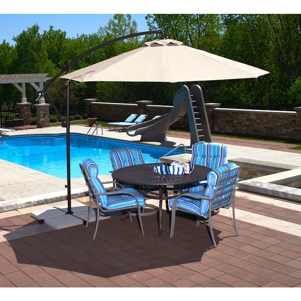 Santiago 10' Cantilever Umbrella - Champagne Linen Olefin