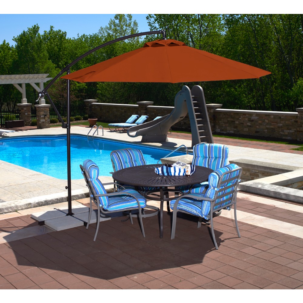 Santiago 10' Cantilever Umbrella - Terra Cotta Olefin