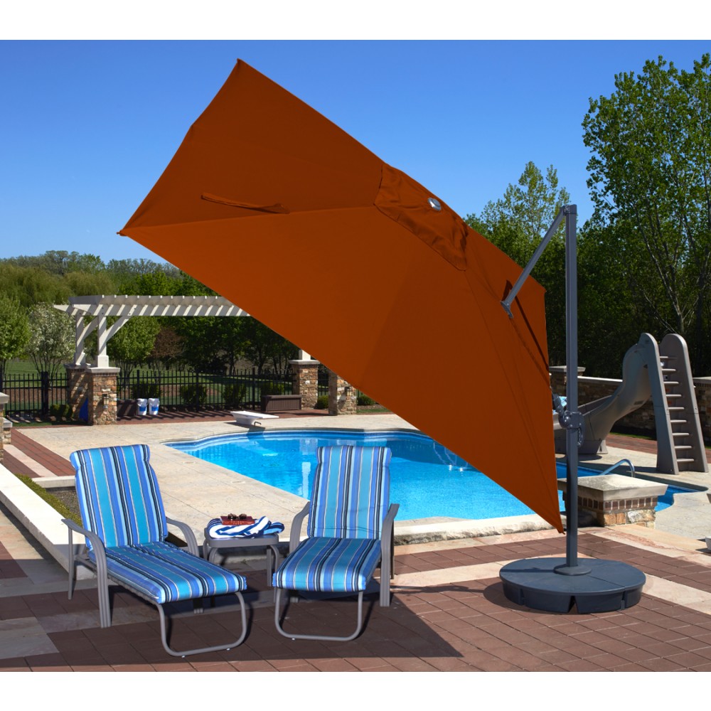 Discontinued) Santorini II Cantilever Umbrella (10' Square) - Sunbrella Acrylic Terra Cotta | Royal Swimming Pools Discontinued) Santorini II Cantilever Umbrella (10' Square) - Sunbrella Acrylic Terra Cotta | Royal Swimming Pools