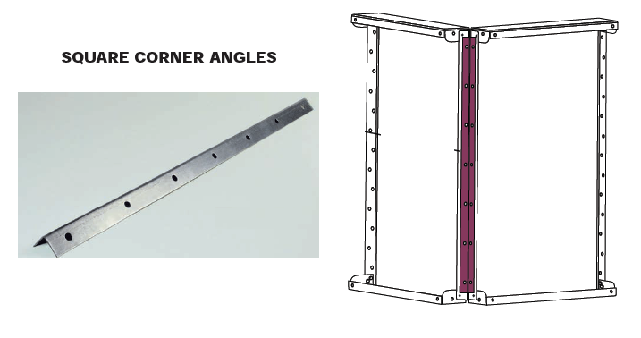 42" Square Corner Angle, 14GA Steel