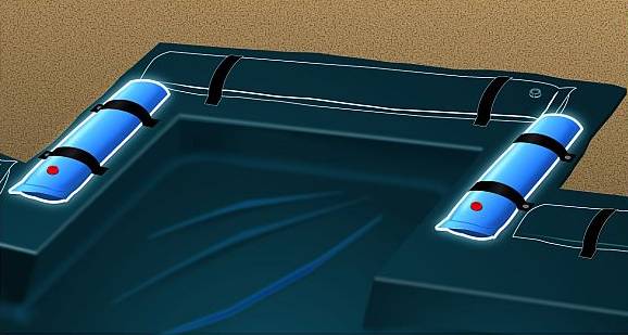 4' Blue Single Water Tubes (for steps)
