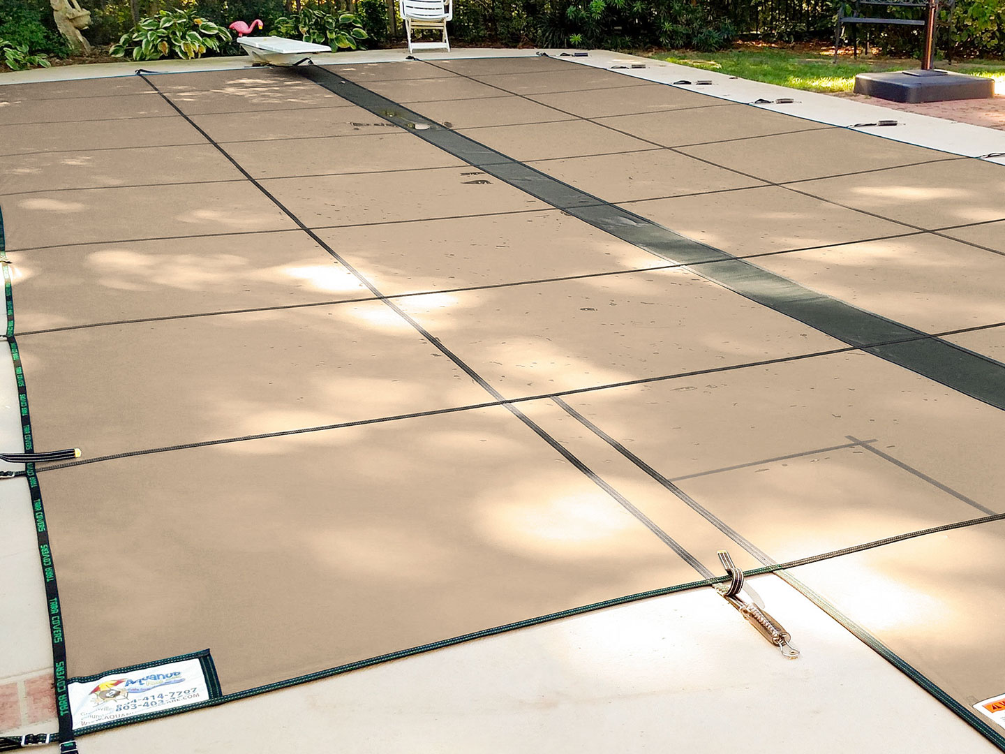 Tara Premium 20' x 40' 6R/2R Rectangle Solid Safety Cover w/4x8 RS 2' OS & Full Length Drain, Tn