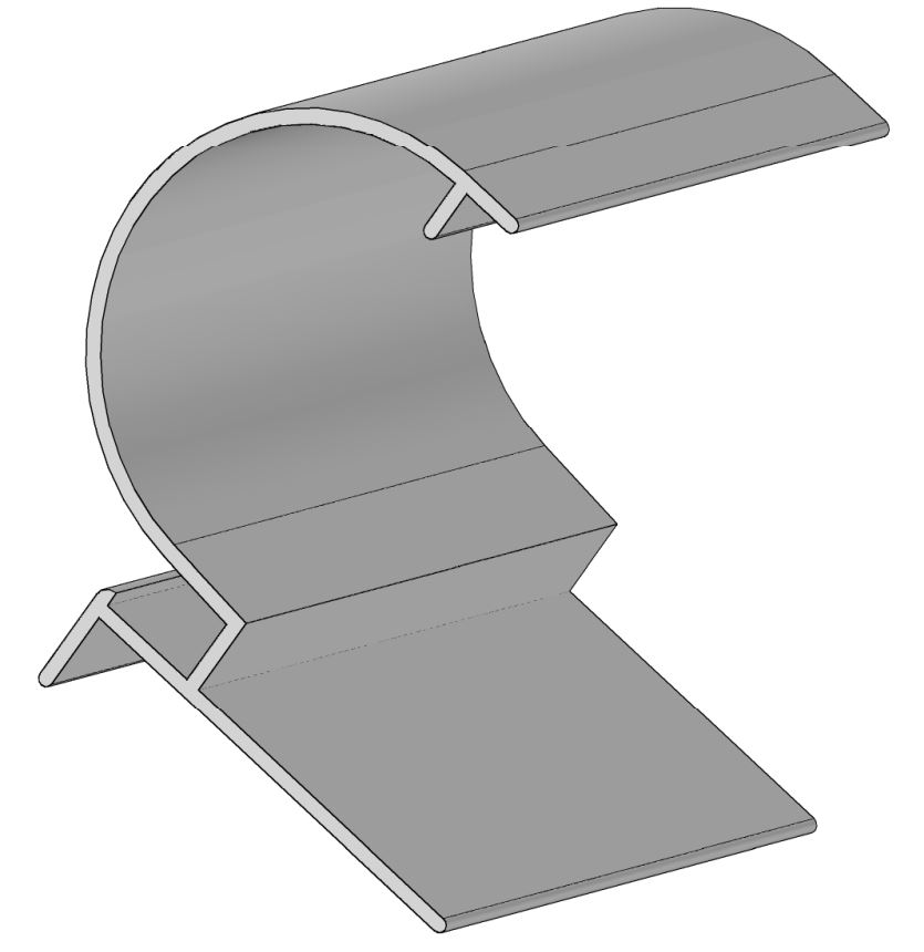 90 Deg Corner 1' Leg - Rounded Bullnose - Dark Gray (Single Piece)