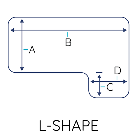 L-Shape up to 24" Radius Corners (Square Corner Cover)