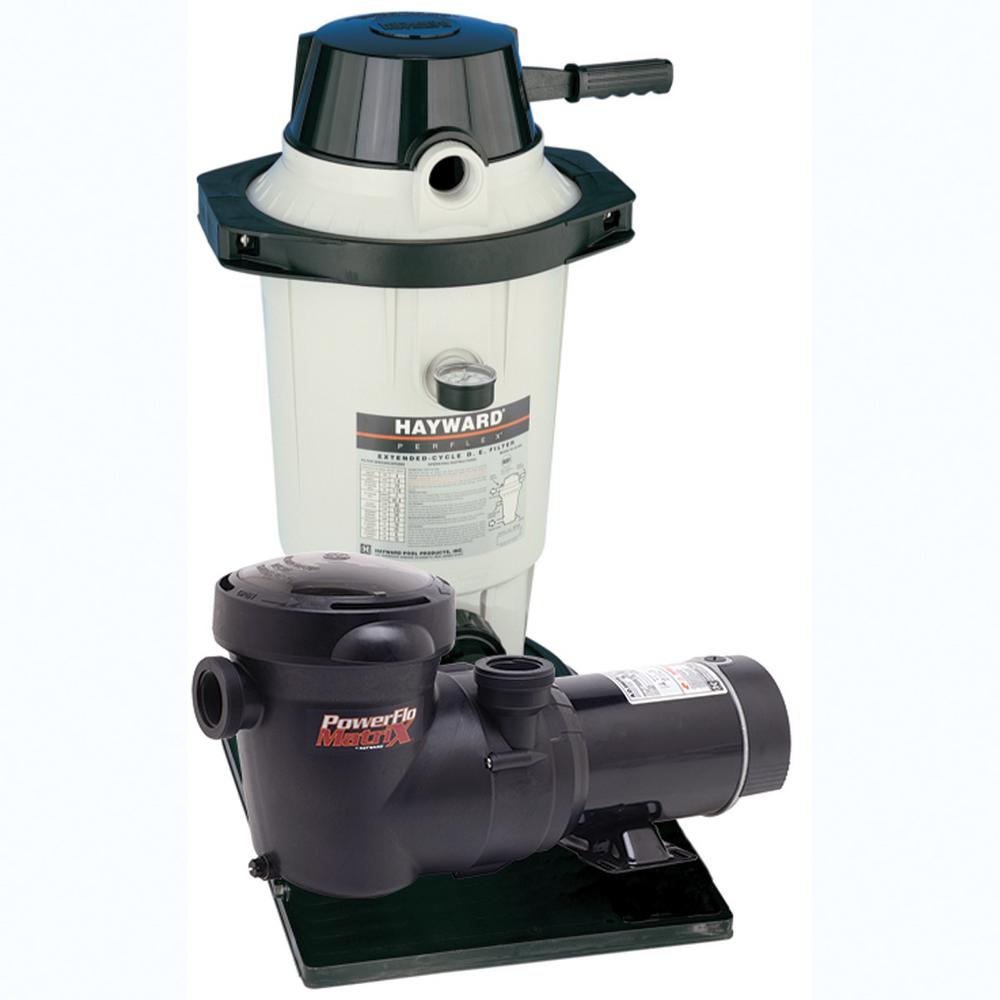 Hayward Perflex D.E. Filter w/ 1 HP PowerFlo Matrix Pump - W3EC40C92S