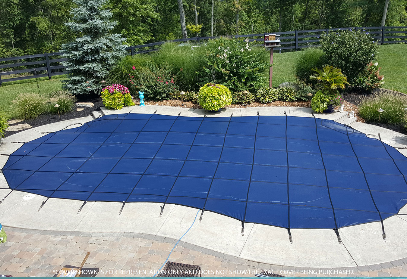 GLI ProMesh 16'6" x 35'6" Grecian Mesh Safety Cover w/4x8 CES, Bl