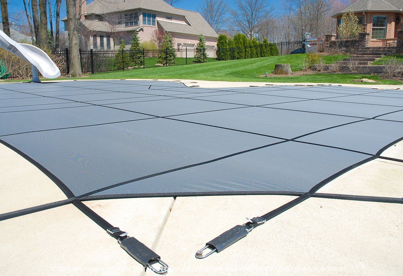 GLI Secur-A-Pool 17' x 35' Oval Mesh Safety Cover, Gy