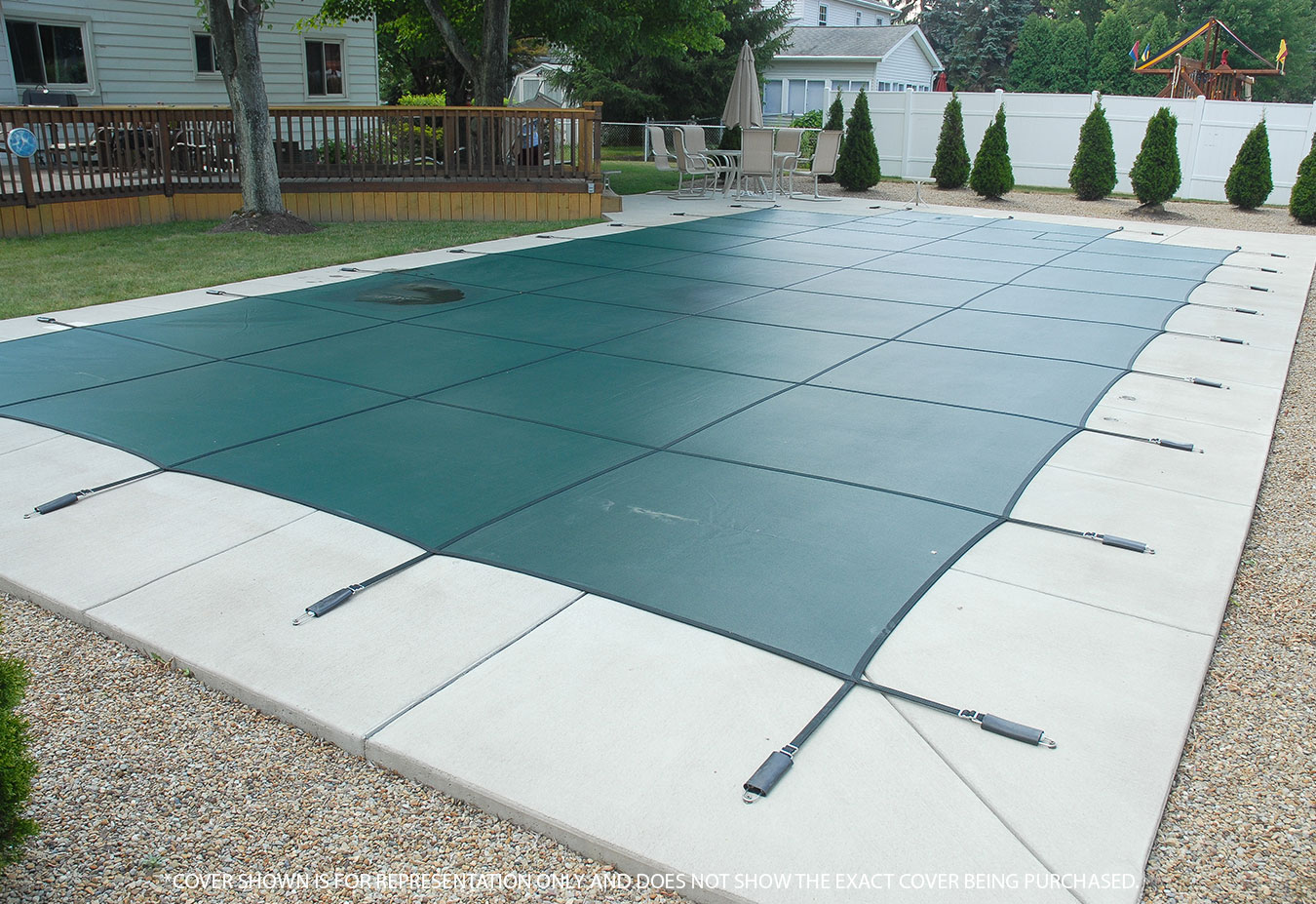 GLI Secur-A-Pool 14' x 28' 6R/2R Rect Mesh Safety Cover, Gn