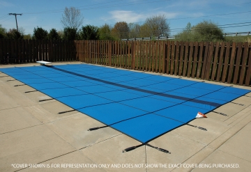 GLI HyPerLite 16' x 32' 6R/2R Rect Solid Safety Cover w/4x8 LS & Kl Scrn Drain, Bl
