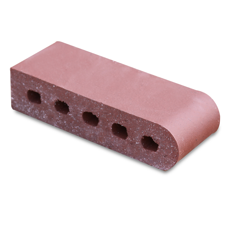 9" Coping Bricks - Burgundy - Single Bullnose/Cored - Pallet/384 Bricks