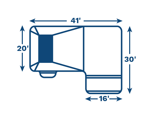 image of 20' x 41' x 30' Venetian L-Shape Swimming Pool Kit
