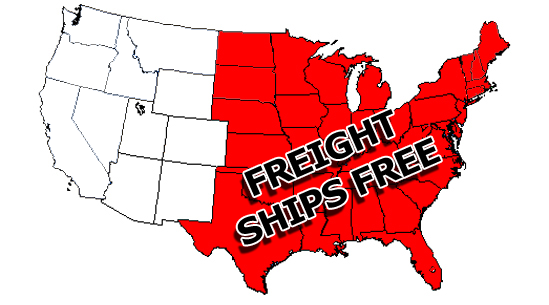 Free Shipping On Freight Items to 37 Contiguous US States