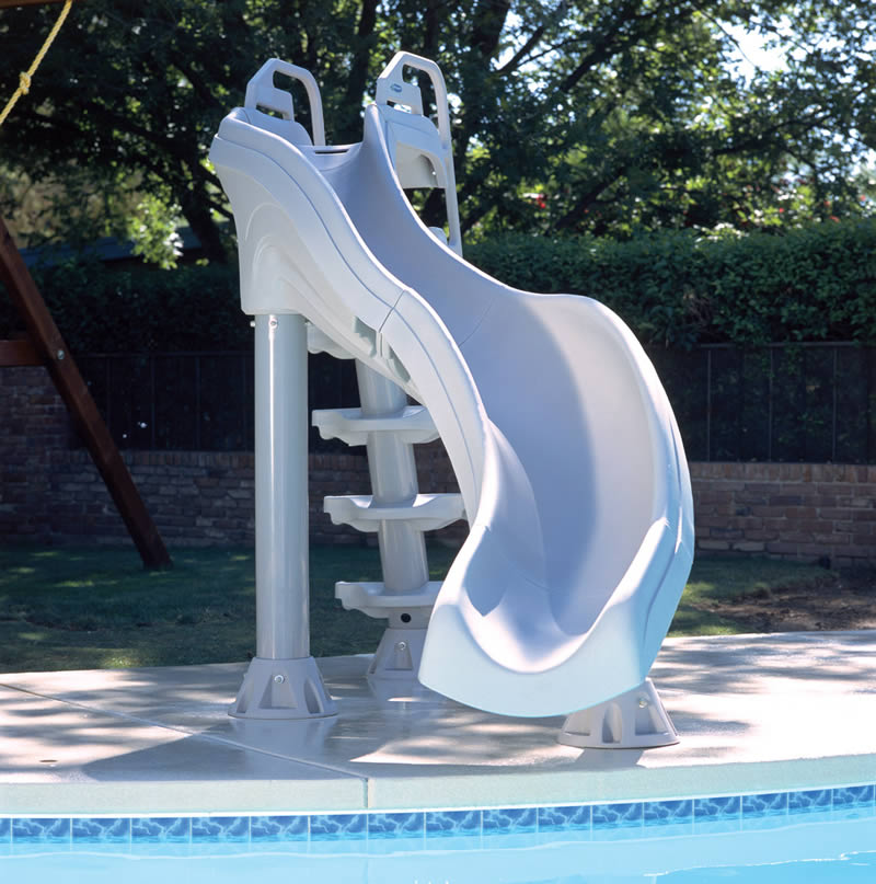Inground and above ground swimming pool slides